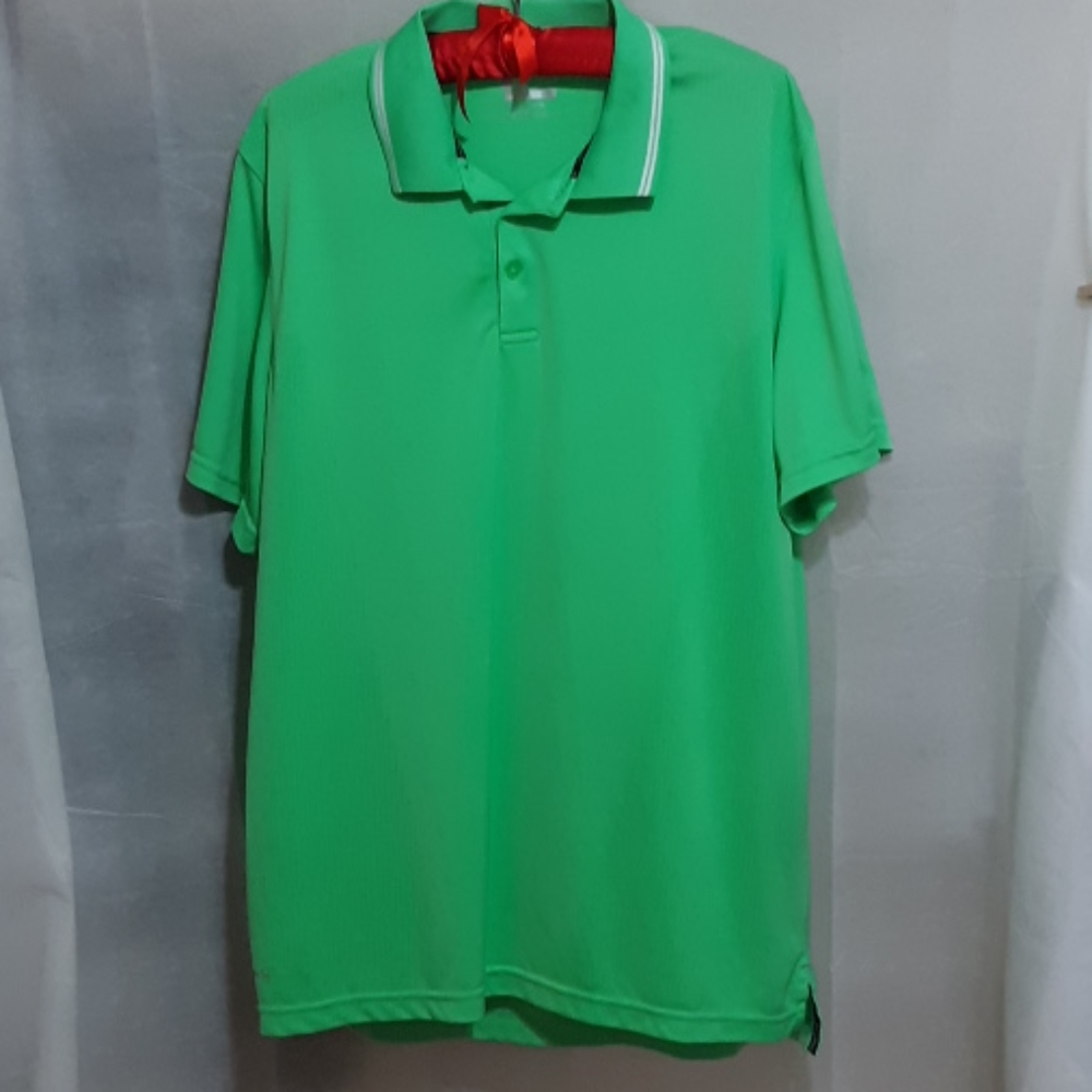 Mens Green Athletic top sz XXL RUSSELL Training Fit fast dry Polo shirt